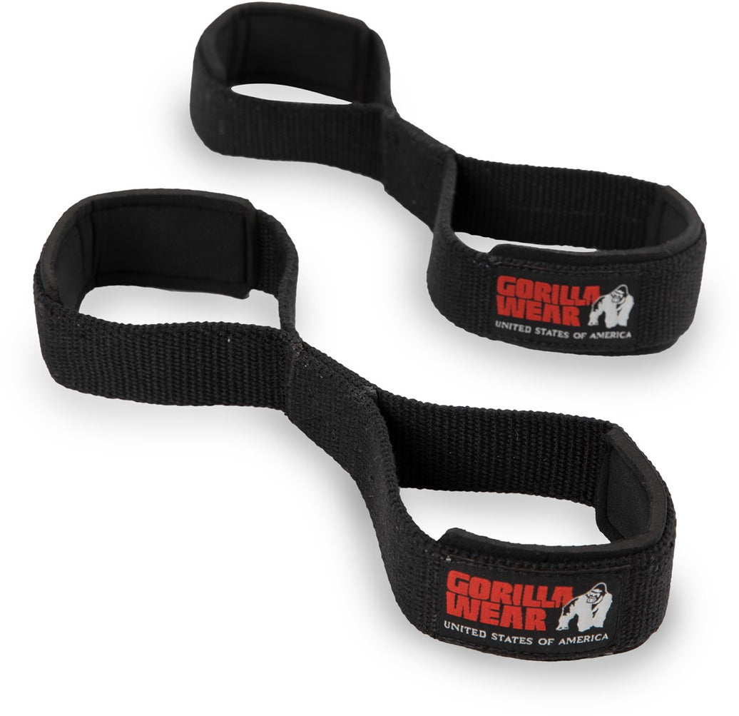 Gorilla Wear Figure 8 Lifting Straps - Schwarz