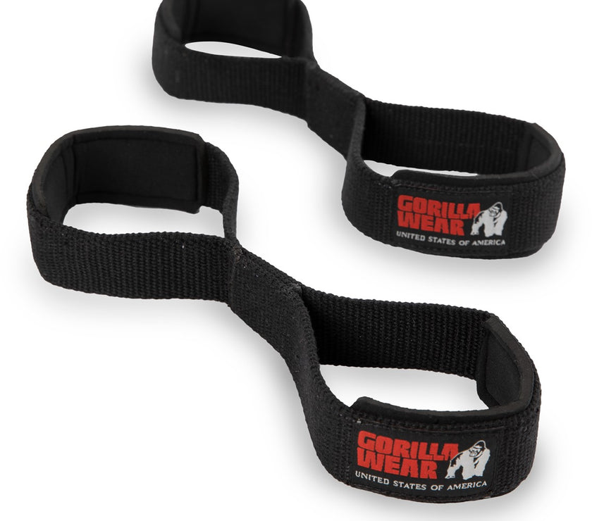 Gorilla Wear Figure 8 Lifting Straps - Schwarz