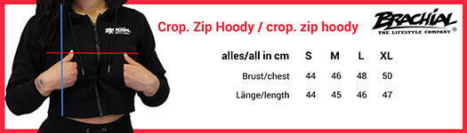 Brachial Cropped Zip Hoody Breezy - Schwarz