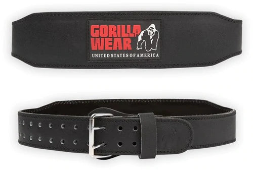 Gorilla Wear 4 Inch Padded Leather Belt - Schwarz/Rot