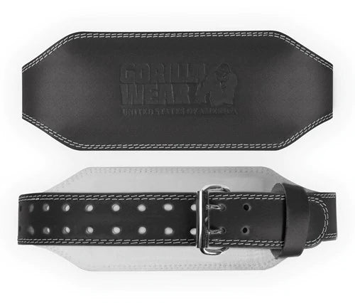 Gorilla Wear 6 Inch Padded Leather Belt - Schwarz
