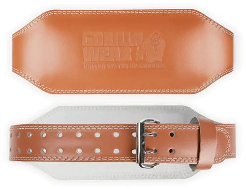 Gorilla Wear 6 Inch Padded Leather Belt - Braun