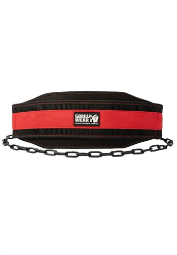 Gorilla Wear Nylon Dip Belt - Schwarz/Rot