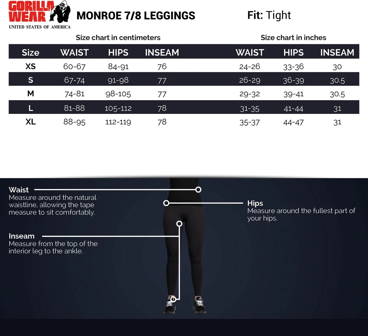 Gorilla Wear Monroe 7/8 Leggings - Grau