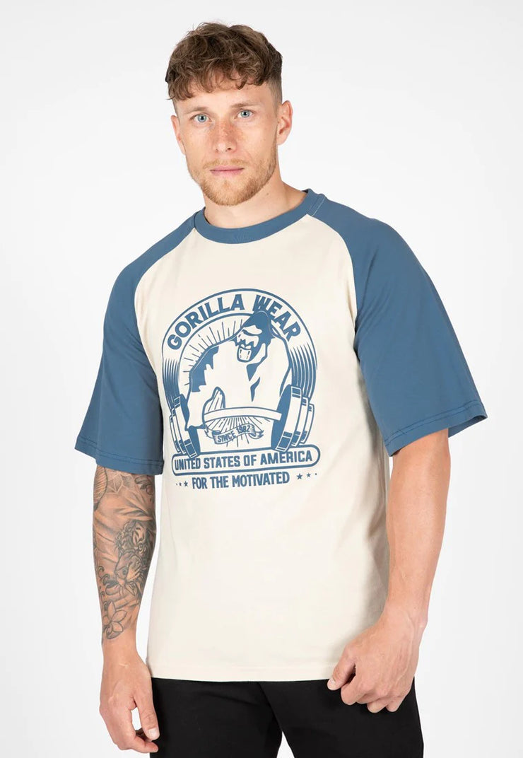 Gorilla Wear Logan Oversized Shirt - Beige/Blau