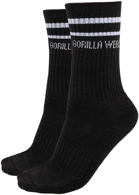 Gorilla Wear Crew Socken Schwarz - 2 Paar