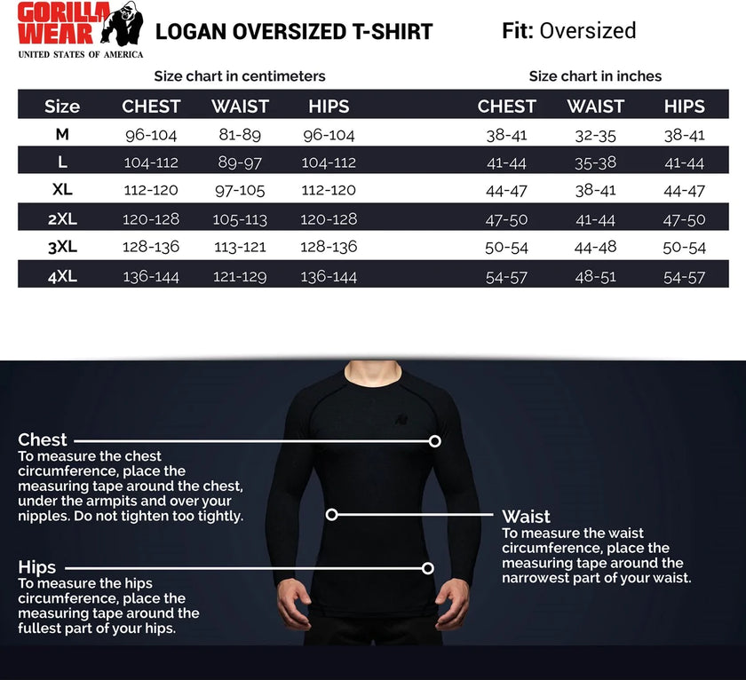 Gorilla Wear Logan Oversized Shirt - Beige/Schwarz