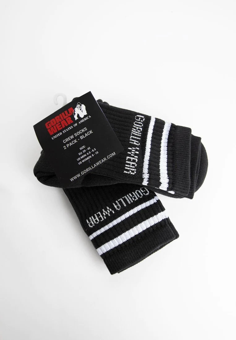 Gorilla Wear Crew Socken Schwarz - 2 Paar