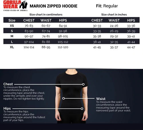 Gorilla Wear Marion Zipped Hoodie - Schwarz