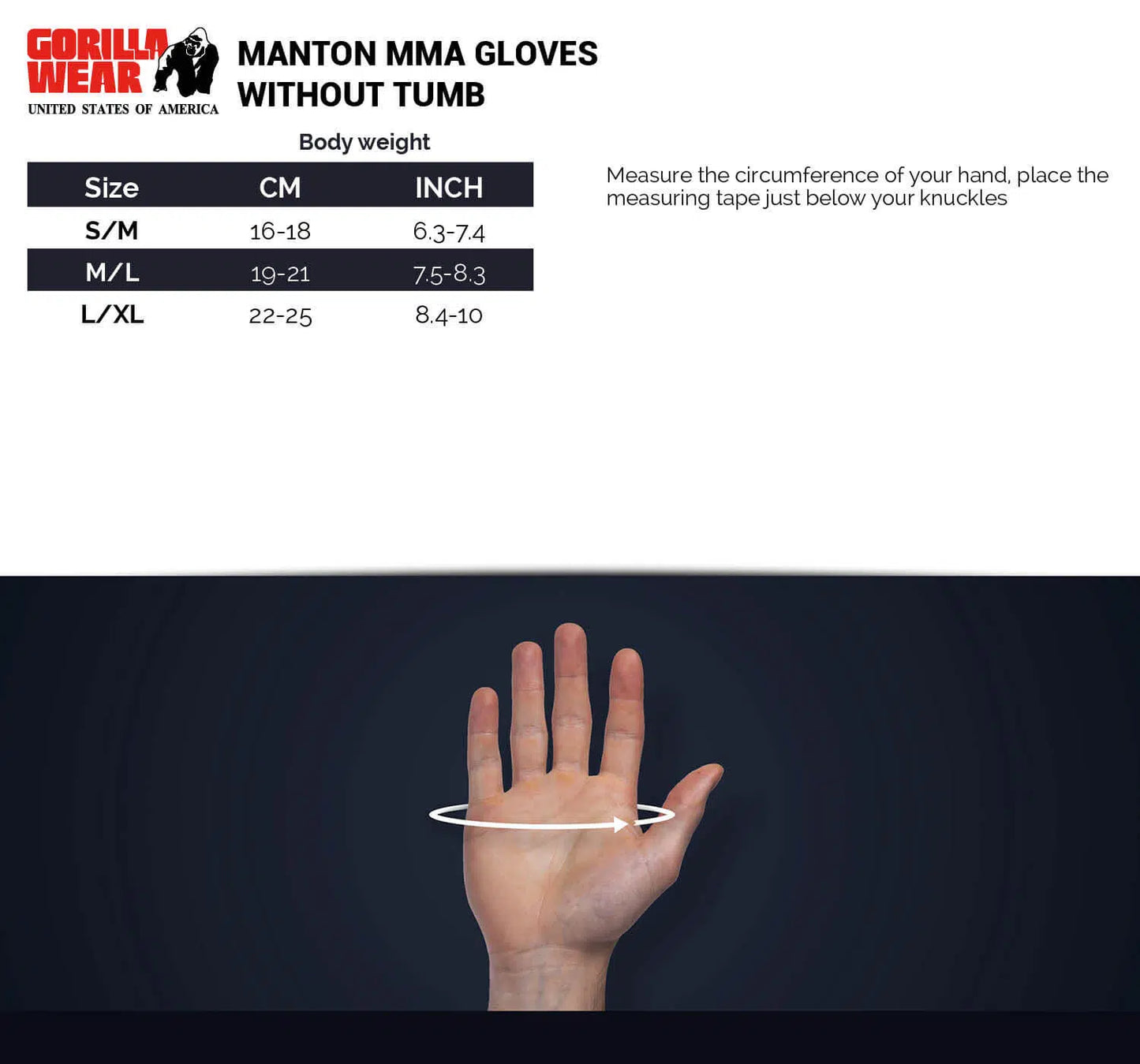 Gorilla Wear Manton MMA Gloves - Schwarz