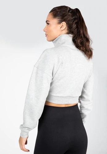 Gorilla Wear Ocala Cropped Half-Zip Sweatshirt - Grau