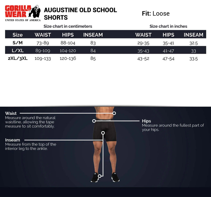 Gorilla Wear Augustine Old School Shorts - Grau/Schwarz