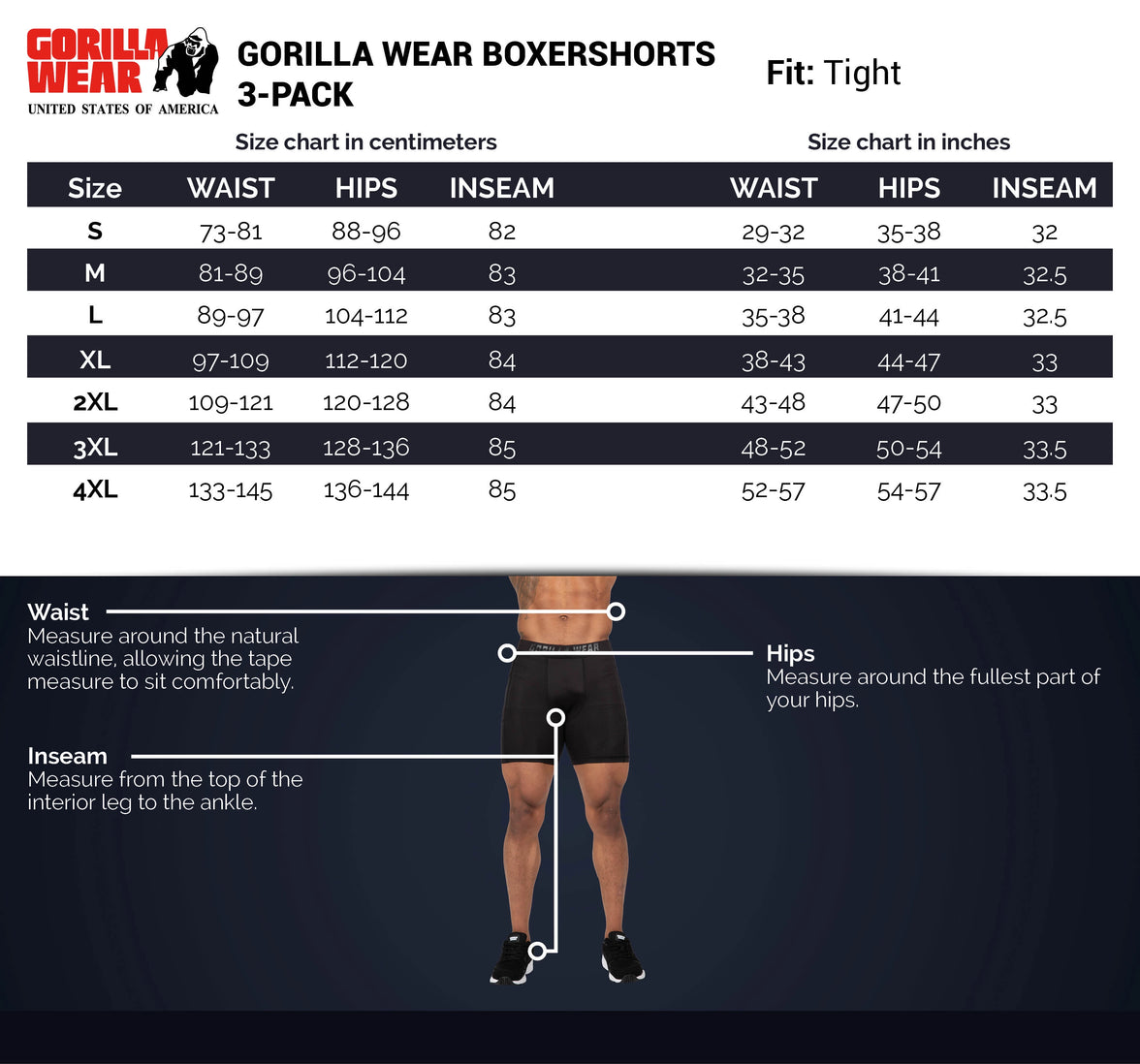Gorilla Wear Boxer Shorts 3er Set - Color