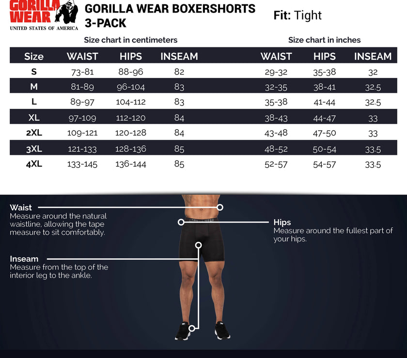Gorilla Wear Boxer Shorts 3er Set - Color