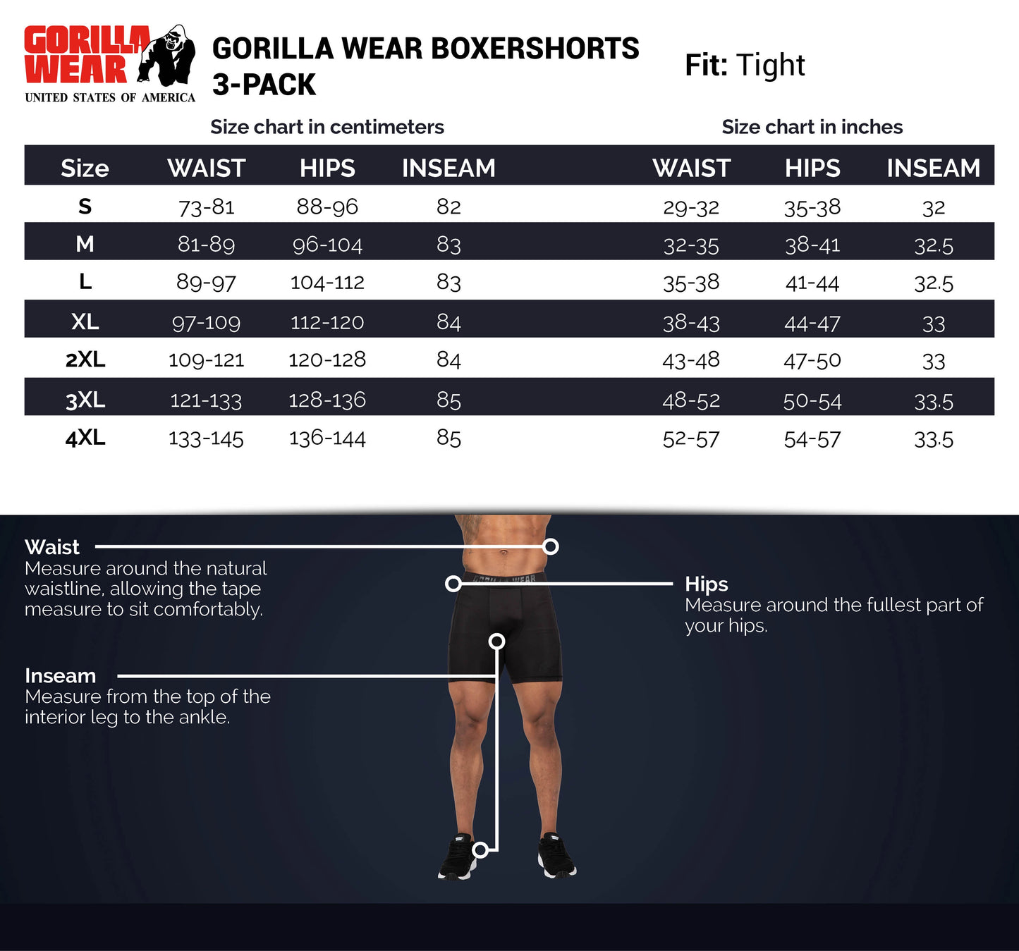 Gorilla Wear Boxer Shorts 3er Set - Color