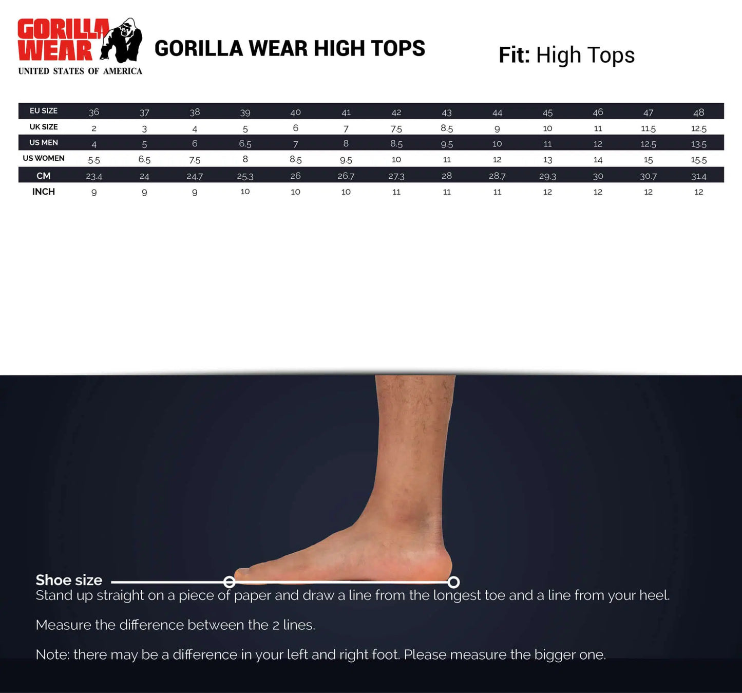 Gorilla Wear High Tops - Rot