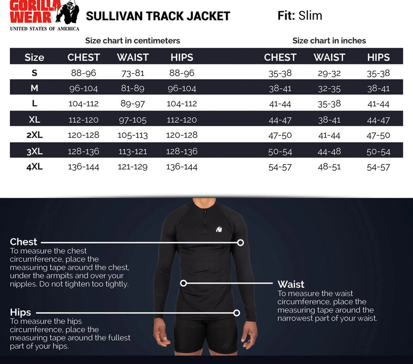 Gorilla Wear Sullivan Track Jacket - Schwarz