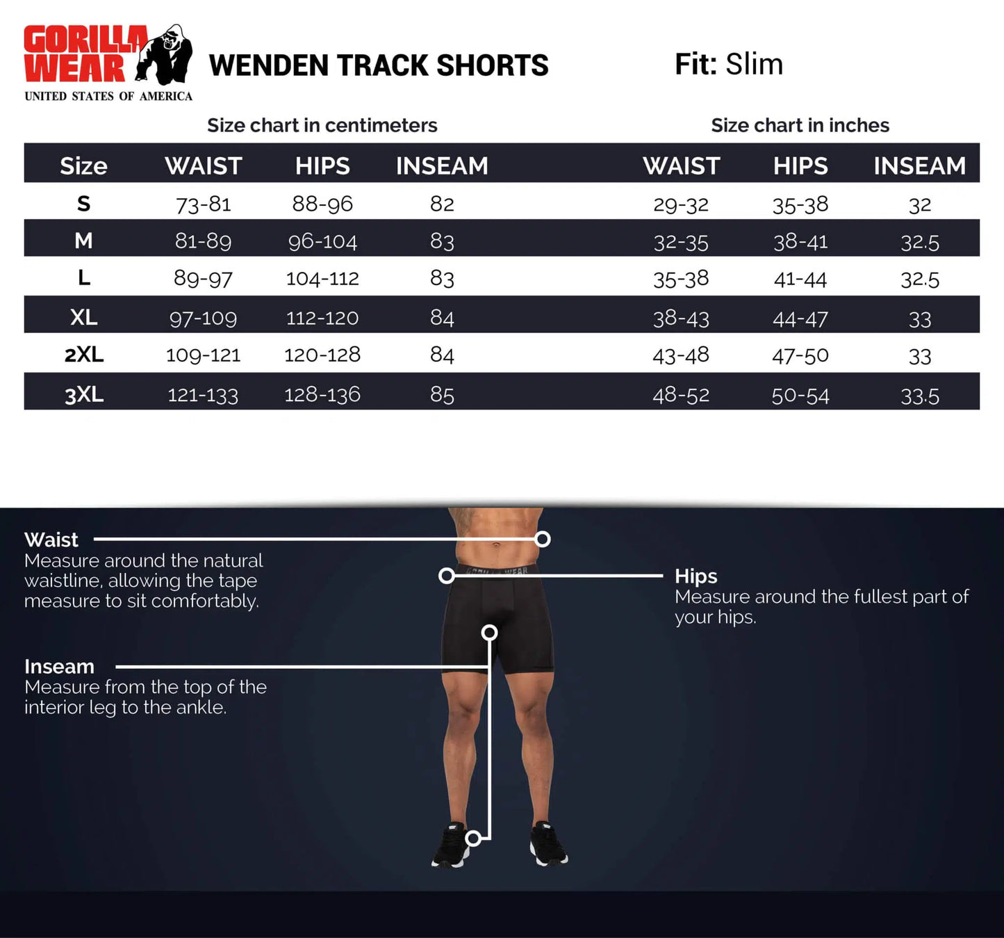 Gorilla Wear Wenden Track Shorts - Schwarz/Gold