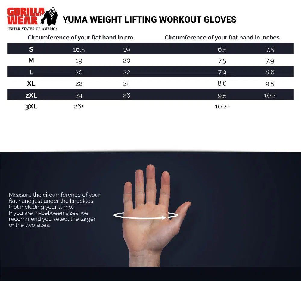 Gorilla Wear Yuma Weight Lifting Gloves - Schwarz